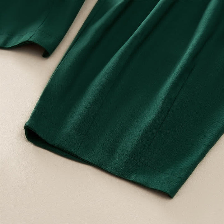 Buddha Stones Spring Casual Elastic Waist Pleated Solid Women's Harem Pants With Pockets - image 11