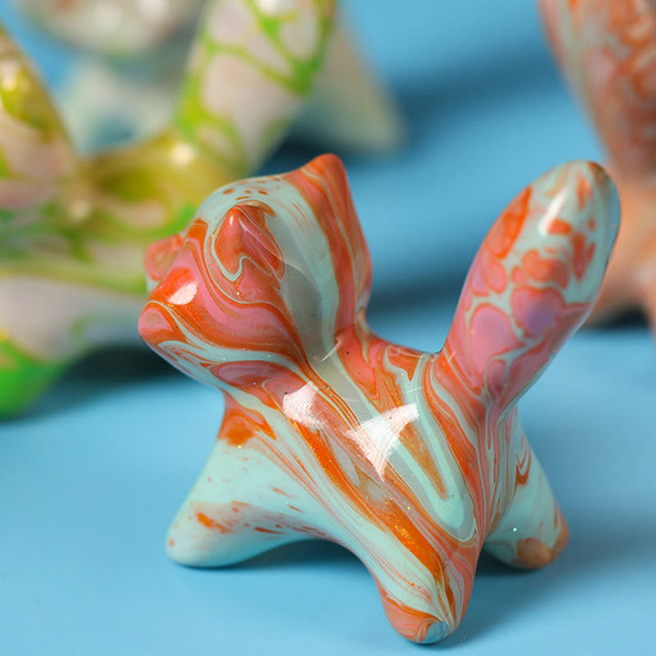 Buddha Stones Mini Lovely Cat Ebony Wood Lacquer Craft Peace Decoration 4*2.2cm(Random Color) - image 7