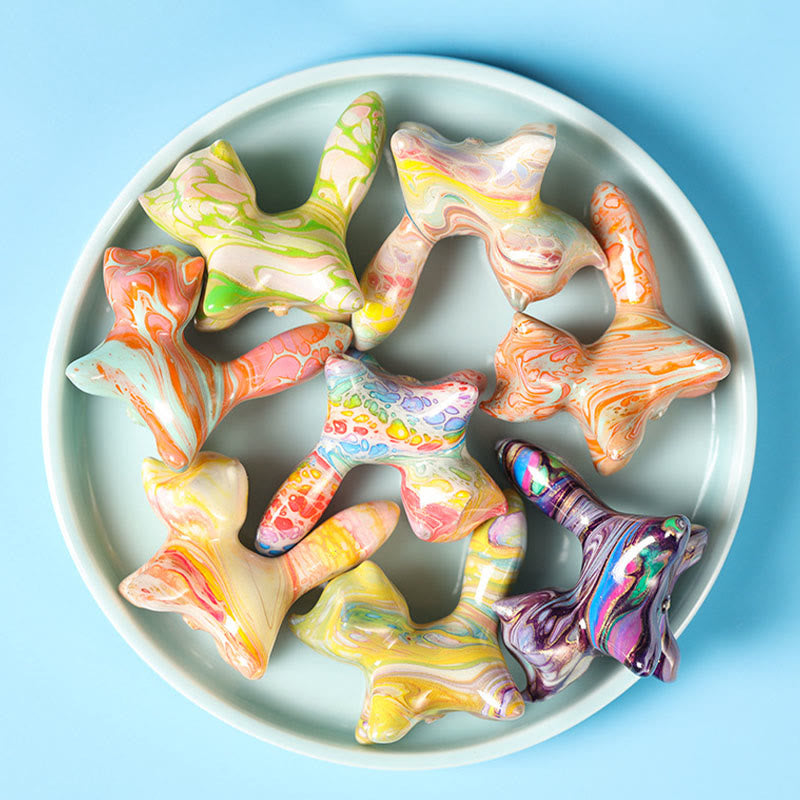 Buddha Stones Mini Lovely Cat Ebony Wood Lacquer Craft Peace Decoration 4*2.2cm(Random Color) - image 11