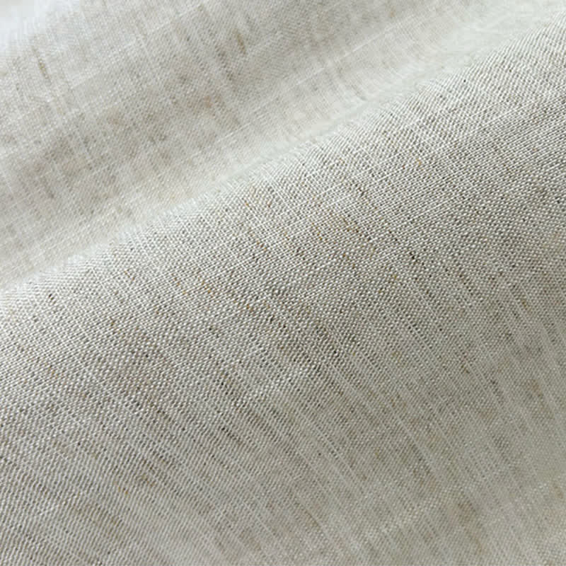 Buddha Stones Summer Minimalist Mandarin Collar Frog Button Solid Men's Short Sleeve Shirt - image 8