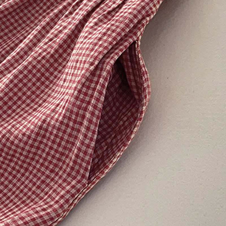 Buddha Stones Summer Casual Plaid Cotton Women's Sleeveless Dress With Pockets - image 7