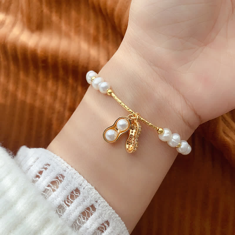 Buddha Stones Pearl Bead Peanut Good Things Happen Wisdom Bracelet - image 7