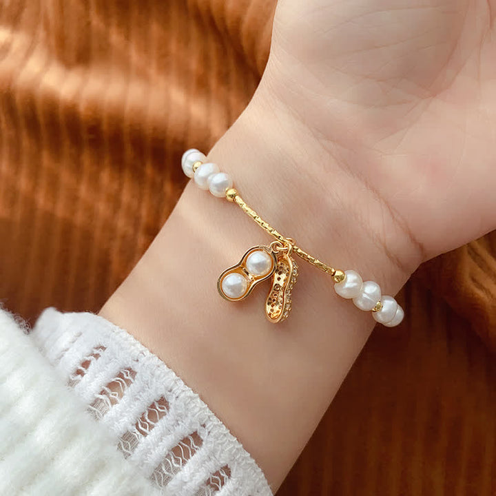 Buddha Stones Pearl Bead Peanut Good Things Happen Wisdom Bracelet - image 7