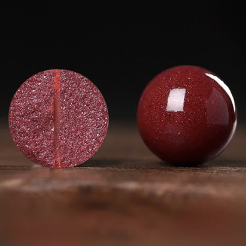 Buddha Stones Natural Cinnabar Fu Character Peanut Good Things Happen Blessing Bracelet - image 10