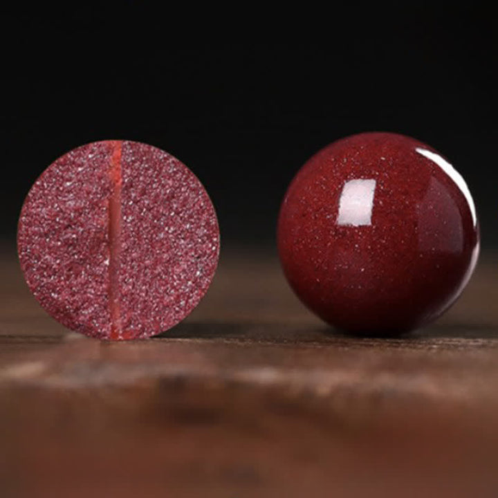 Buddha Stones Natural Cinnabar Fu Character Peanut Good Things Happen Blessing Bracelet - image 10