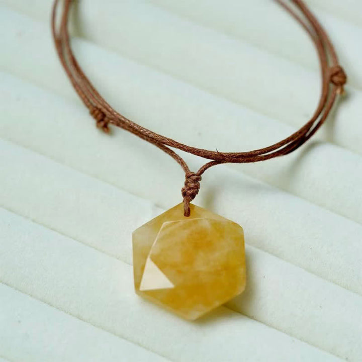 Buddha Stones Star of David Carving Clear Quartz Indian Agate Amethyst Healing Necklace Pendant - Yellow Aventurine - image 26