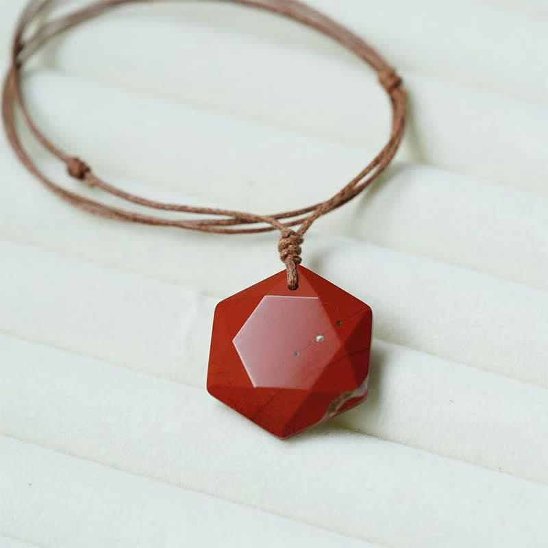 Buddha Stones Star of David Carving Clear Quartz Indian Agate Amethyst Healing Necklace Pendant - Red Jasper - image 16