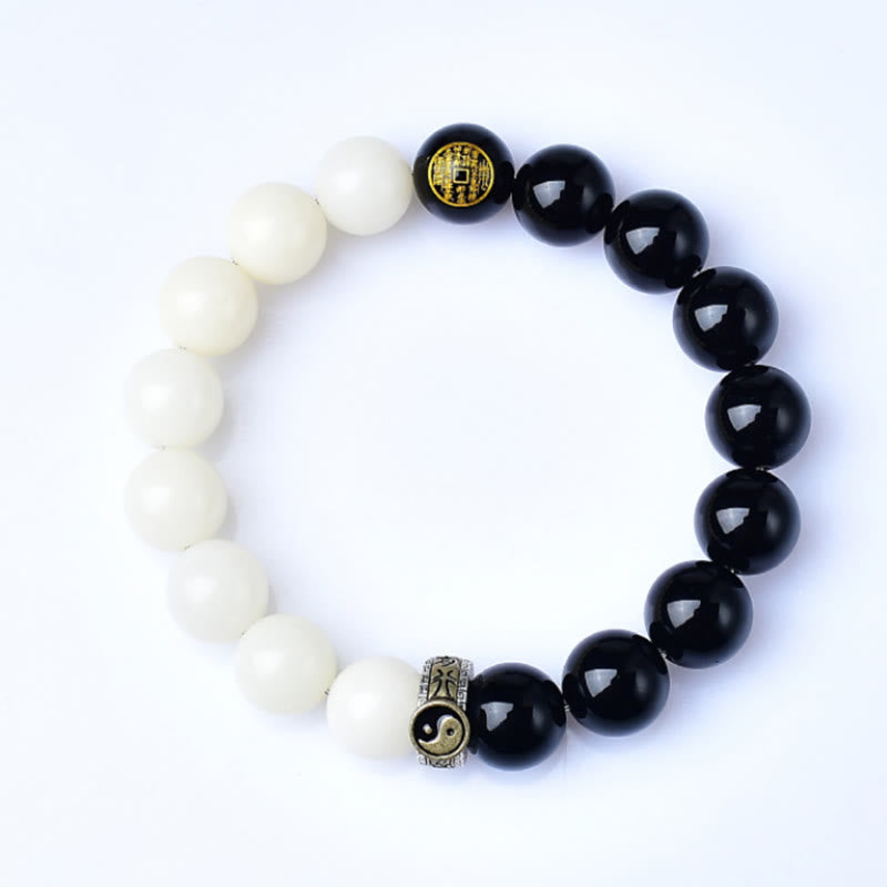 Buddha Stones Black Obsidian Bodhi Seed Yin Yang Nine-Character Mantra Mountain Ghosts Spend Money Strength Bracelet - image 5