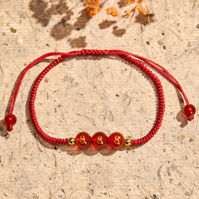 Buddha Stones Angel Number Red String Red Agate Beads Luck Braided Adjustable Bracelet - image 23