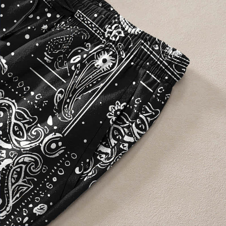 Buddha Stones Cotton Cashew Flowers Paisley Pattern Men's Tapered Pants With Pockets - image 2