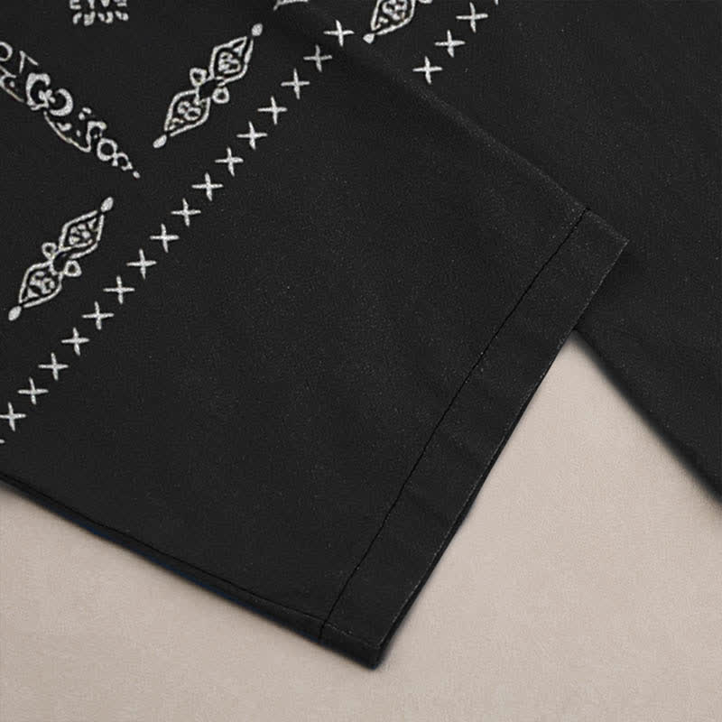 Buddha Stones Cotton Bandana Mosaic Pattern Men's Tapered Pants With Pockets - image 3