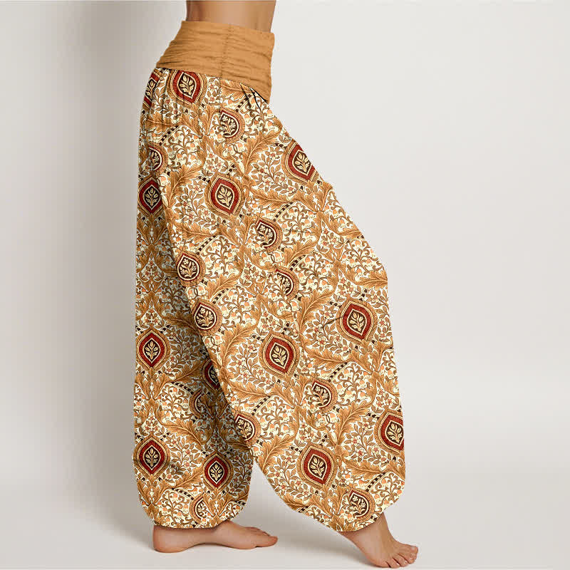 Buddha Stones Pure Cotton Paisley Diamond Pattern Women's Elastic Waist Harem Pants - image 7