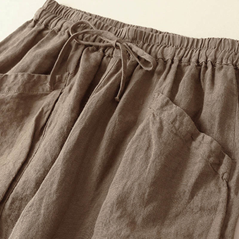 Buddha Stones Commute Women's Plain Harem Capri Pants With Pockets - image 1