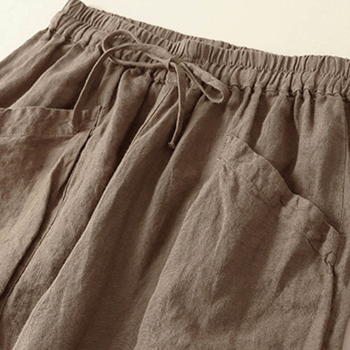Buddha Stones Commute Women's Plain Harem Capri Pants With Pockets - image 1