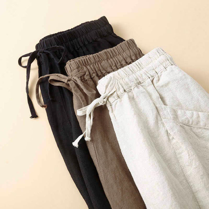 Buddha Stones Commute Women's Plain Harem Capri Pants With Pockets - image 17