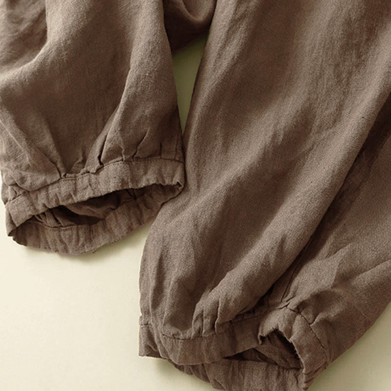 Buddha Stones Commute Women's Plain Harem Capri Pants With Pockets - image 2