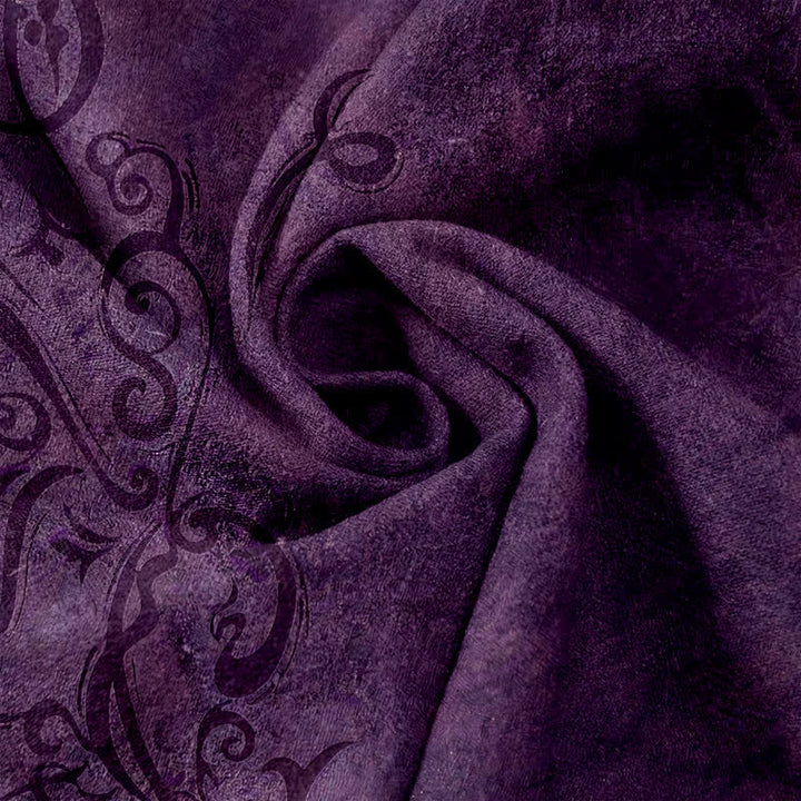 Buddha Stones Cotton Velvet Vine Scroll Pattern Women's Elastic Waist Pants With Pockets - image 3