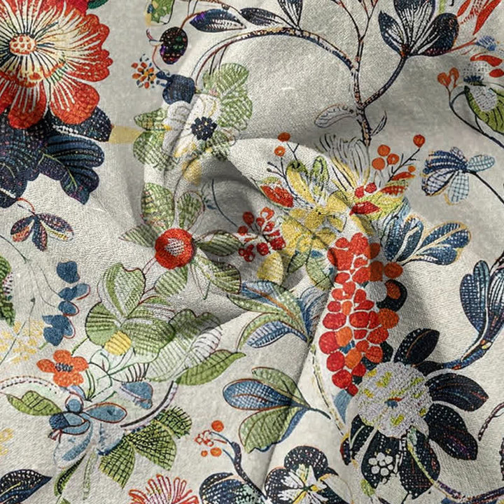 Buddha Stones Cotton Vintage Garden Floral Pattern Men's Short Sleeve Half Button Shirt - image 2