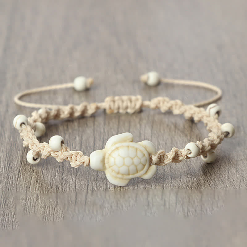 Buddha Stones Turquoise Turtle Design Braided Rope Protection Bracelet - image 10