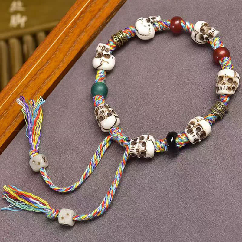 Buddha Stones Bone Beads The Lord Of The Corpse Forest New Beginning Bracelet - Colorful Rope(Wrist Circumference:17-23cm) - image 7