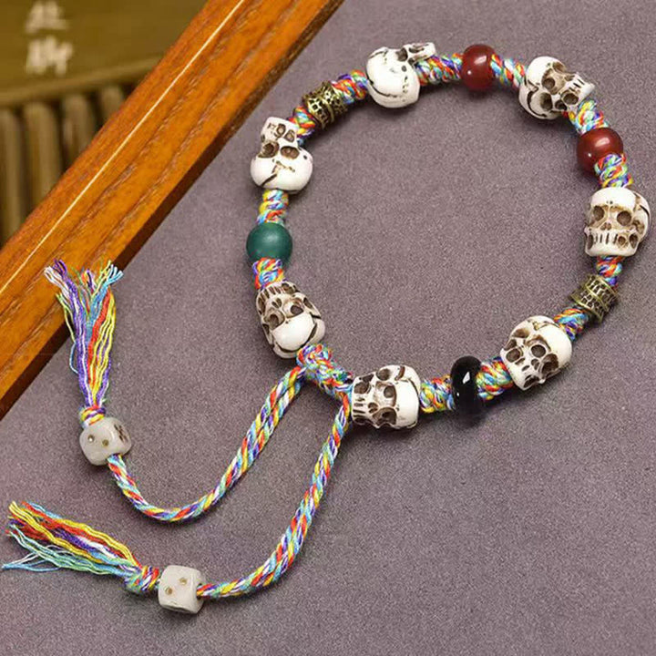 Buddha Stones Bone Beads The Lord Of The Corpse Forest New Beginning Bracelet - Colorful Rope(Wrist Circumference:17-23cm) - image 7