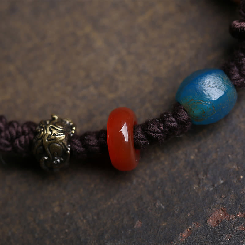 Buddha Stones Bone PiXiu Braided Rope Luck Bracelet - image 4