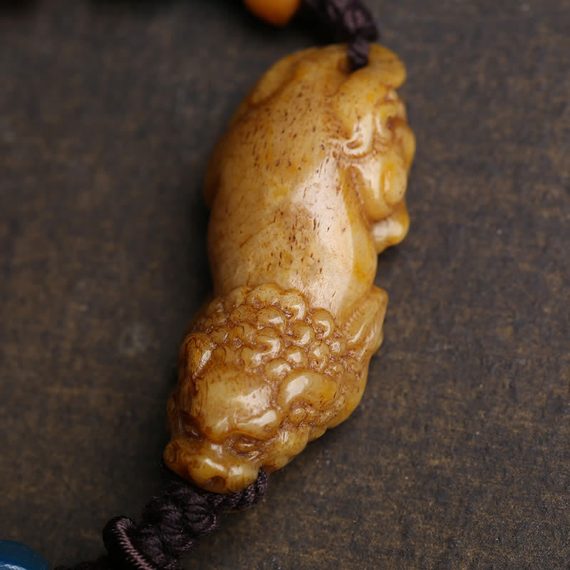 Buddha Stones Bone PiXiu Braided Rope Luck Bracelet - image 3