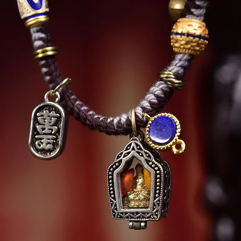 Buddha Stones Copper Buddha Braided Rope Compassion Bracelet - image 4