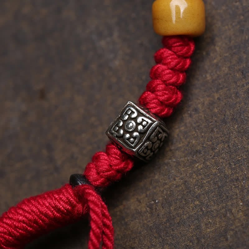Buddha Stones Copper Buddha Amitabha Braided Rope Serenity Bracelet - image 1