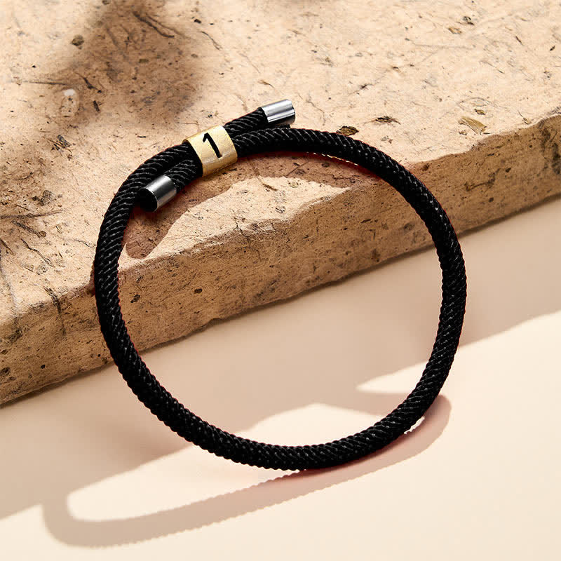 Buddha Stones Single-Digit Angel Numbers Adjustable String Protection Bracelet - Black Rope(Wrist Circumference: 15-23cm) - 1 - image 28