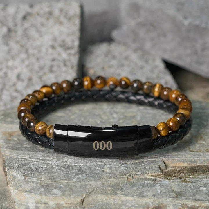 Buddha Stones Tiger Eye Angel Numbers Double Wrap Leather Faith Bracelet - Tiger Eye(Wrist Circumference: 18-19cm) - 000 - image 39