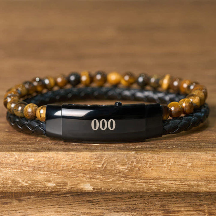 Buddha Stones Tiger Eye Angel Numbers Double Wrap Leather Faith Bracelet - image 41