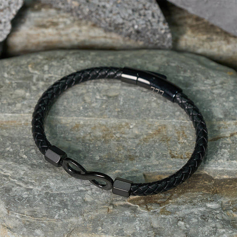 Buddha Stones Angel Numbers Infinity Symbol Leather Faith Bracelet - image 28