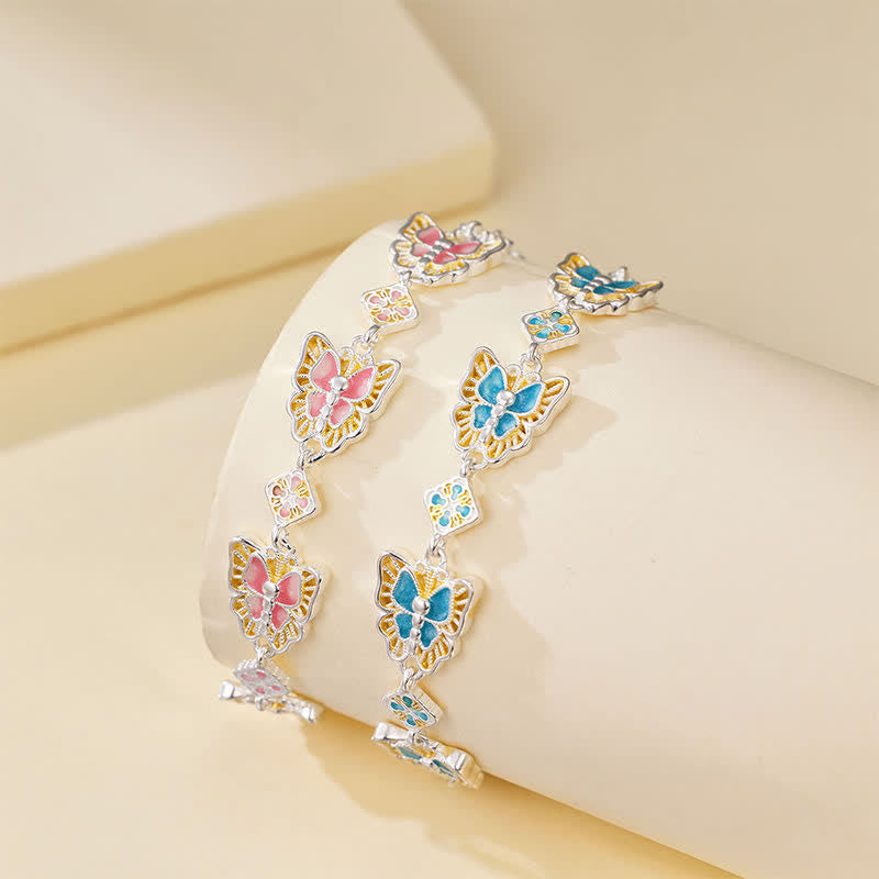 Buddha Stones Copper Butterfly Enamel Freedom Bracelet - image 4
