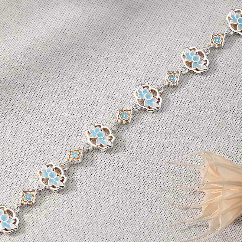 Buddha Stones Copper Enamel Lotus Floral New Beginning Bracelet - image 3