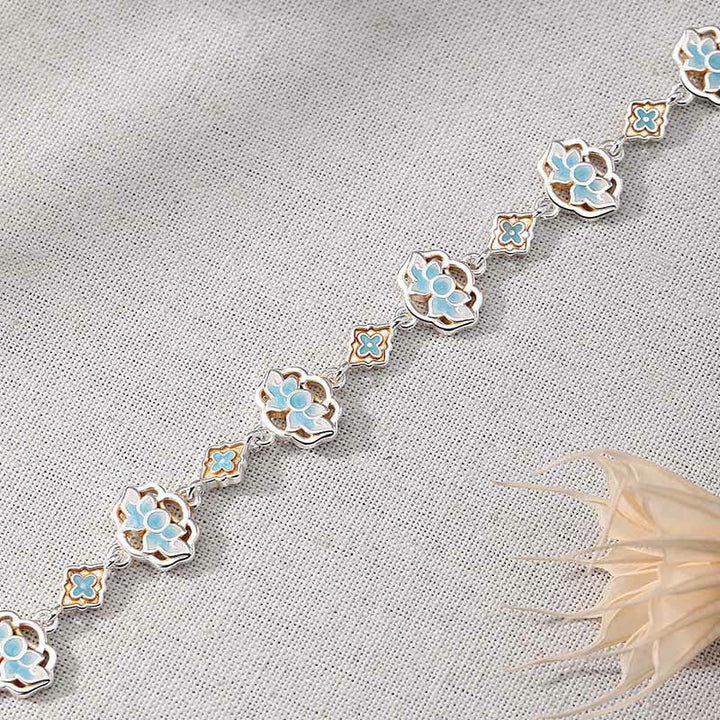 Buddha Stones Copper Enamel Lotus Floral New Beginning Bracelet - image 3