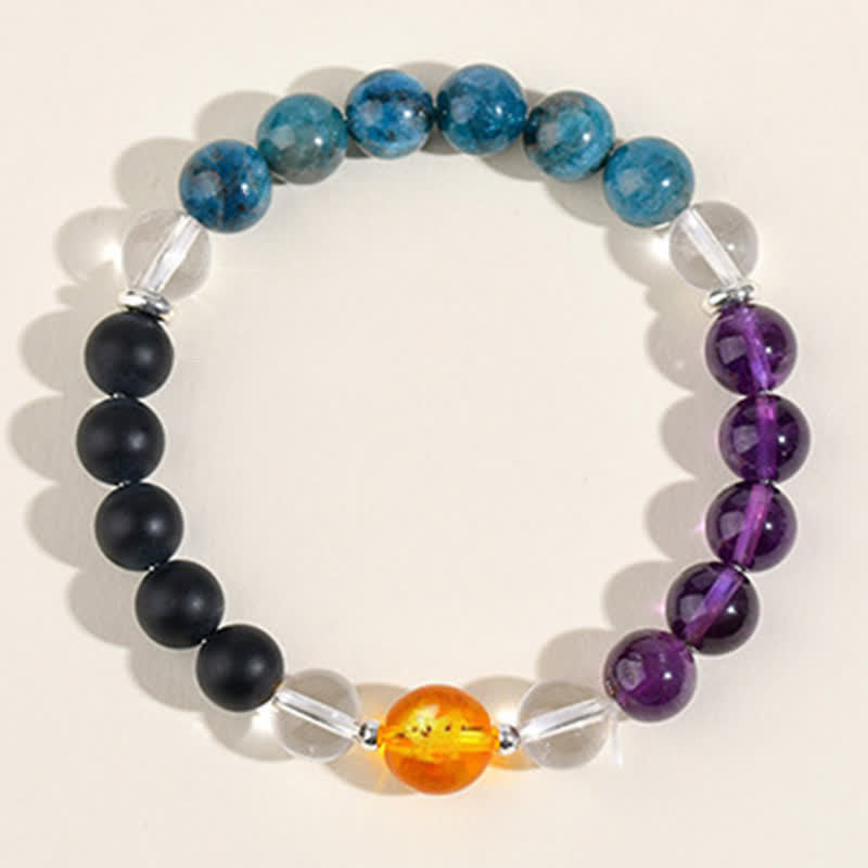 Buddha Stones Natural Crystals Silver Sheen Obsidian Chinese Zodiac Protection Bracelet - image 48