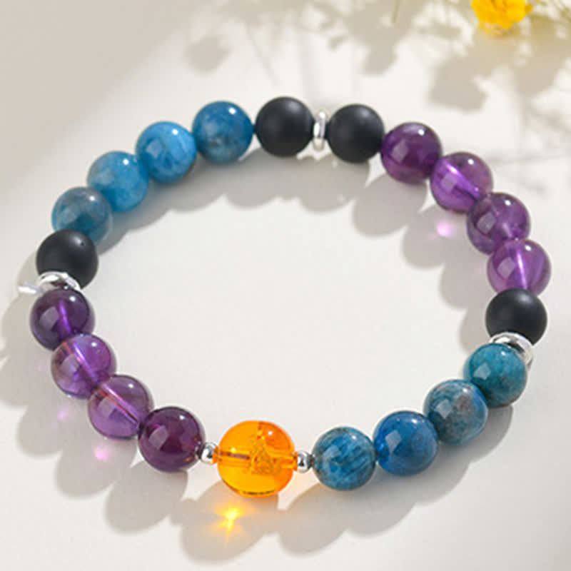 Buddha Stones Natural Crystals Silver Sheen Obsidian Chinese Zodiac Protection Bracelet - image 46
