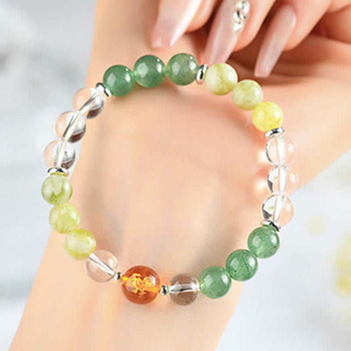 Buddha Stones Natural Crystals Silver Sheen Obsidian Chinese Zodiac Protection Bracelet - Rooster(Wrist Circumference:15–16 cm) - image 34