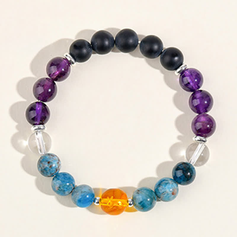 Buddha Stones Natural Crystals Silver Sheen Obsidian Chinese Zodiac Protection Bracelet - image 14