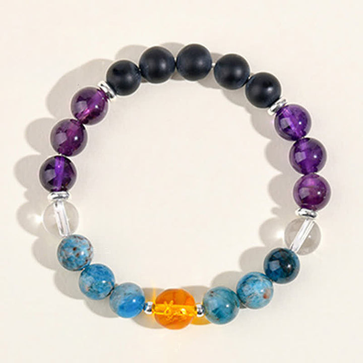 Buddha Stones Natural Crystals Silver Sheen Obsidian Chinese Zodiac Protection Bracelet - image 14
