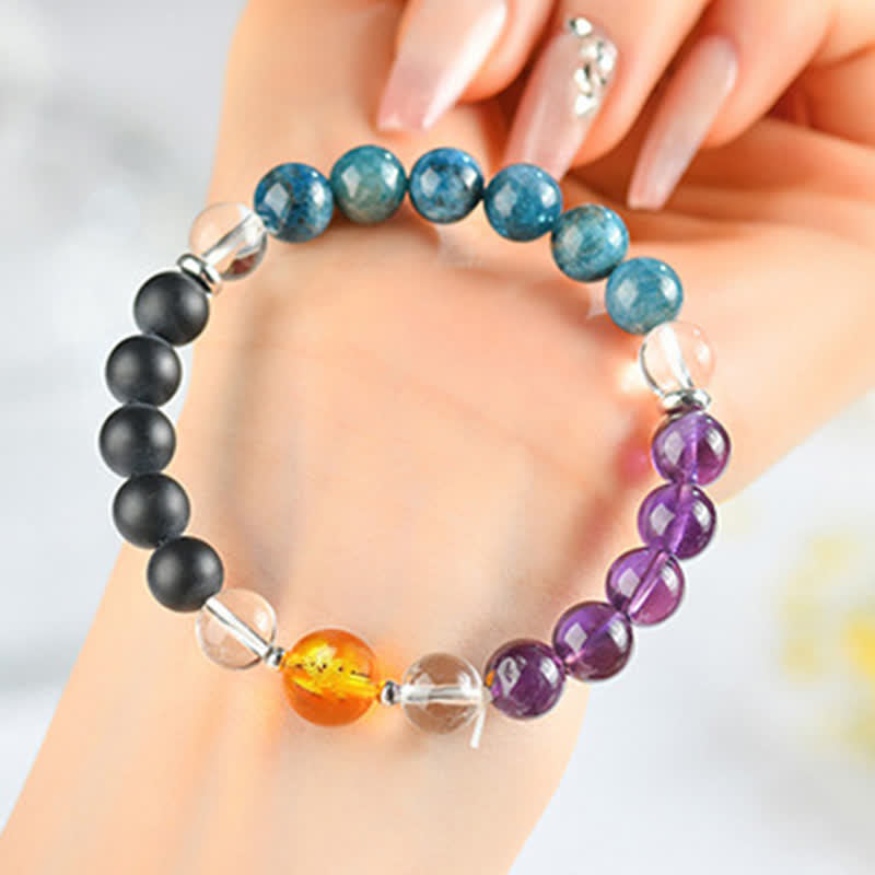 Buddha Stones Natural Crystals Silver Sheen Obsidian Chinese Zodiac Protection Bracelet - Pig(Wrist Circumference:15–16 cm) - image 47