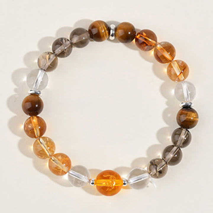 Buddha Stones Natural Crystals Silver Sheen Obsidian Chinese Zodiac Protection Bracelet - image 24