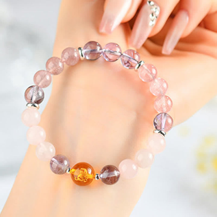 Buddha Stones Natural Crystals Silver Sheen Obsidian Chinese Zodiac Protection Bracelet - Monkey(Wrist Circumference:15–16 cm) - image 41