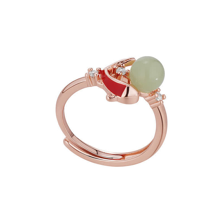 Buddha Stones Copper Koi Fish Success Pearl Inspired Adjustable Open Ring - image 8