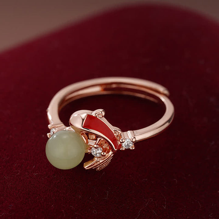 Buddha Stones Copper Koi Fish Success Pearl Inspired Adjustable Open Ring - image 7