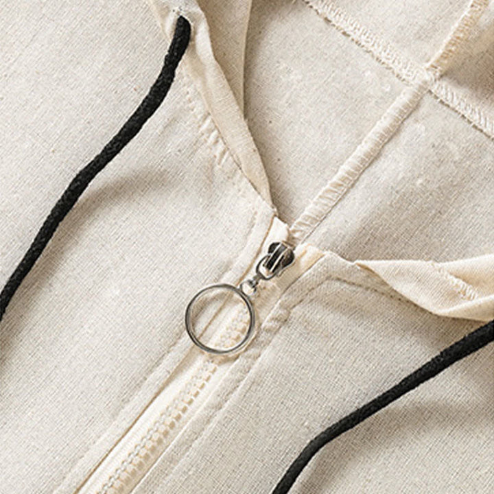 Buddha Stones Summer Casual Drawstring Solid Zipper Design Women's Sleeveless Hooded Shirts With Pockets - image 5