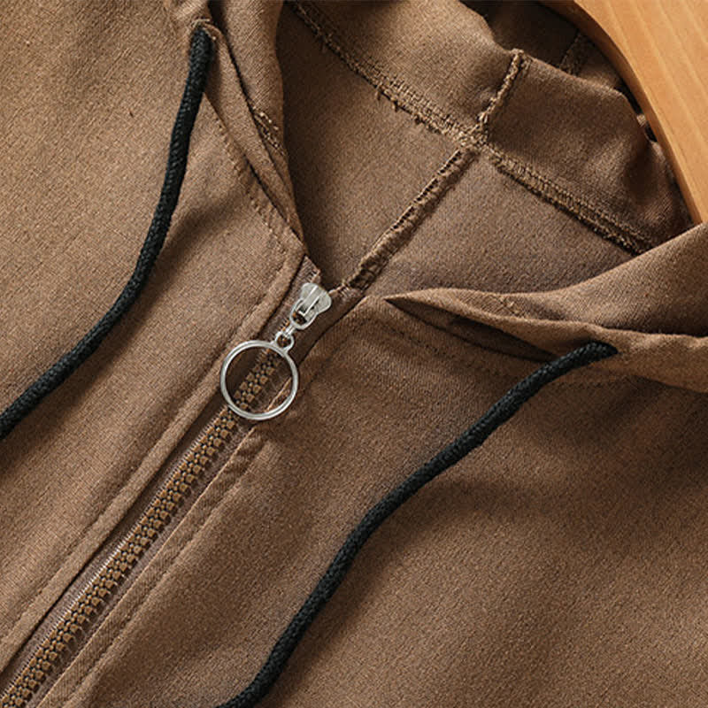 Buddha Stones Summer Casual Drawstring Solid Zipper Design Women's Sleeveless Hooded Shirts With Pockets - image 24