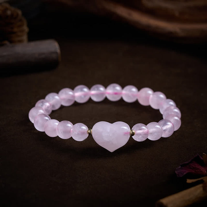 Buddha Stones Natural Amethyst Green Aventurine Tiger Eye Strawberry Quartz Love Heart Spiritual Bracelet - image 24