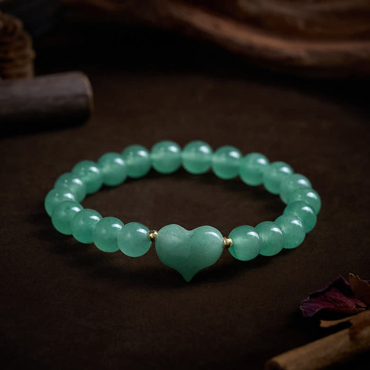Buddha Stones Natural Amethyst Green Aventurine Tiger Eye Strawberry Quartz Love Heart Spiritual Bracelet - image 13